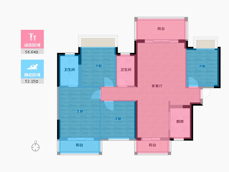 广西壮族自治区-南宁市-印象愉景湾-98.40-户型库-动静分区