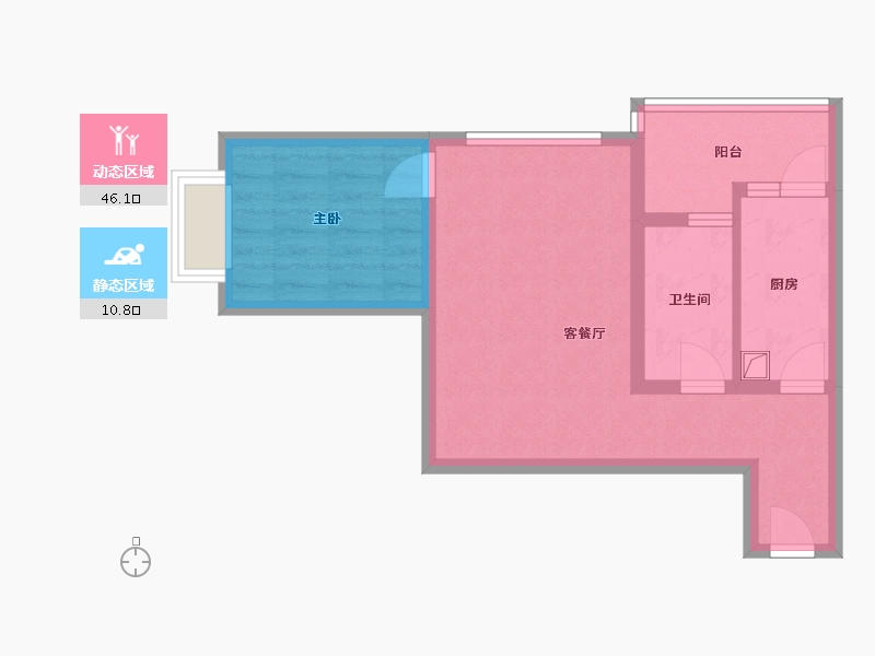 重庆-重庆市-华渝怡景苑-55.00-户型库-动静分区