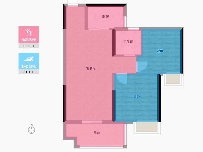 湖北省-宜昌市-银河·东湖雅居-58.50-户型库-动静分区