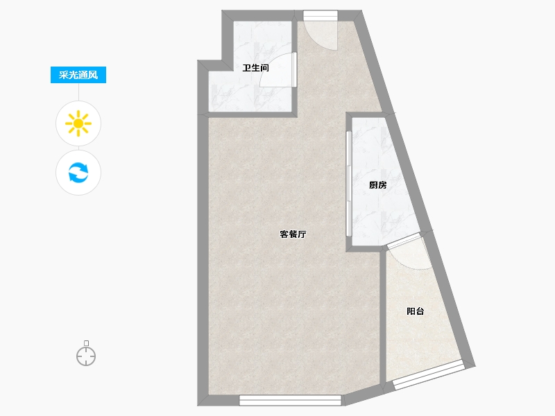 上海-上海市-嘉汇国际广场-A楼-53.06-户型库-采光通风