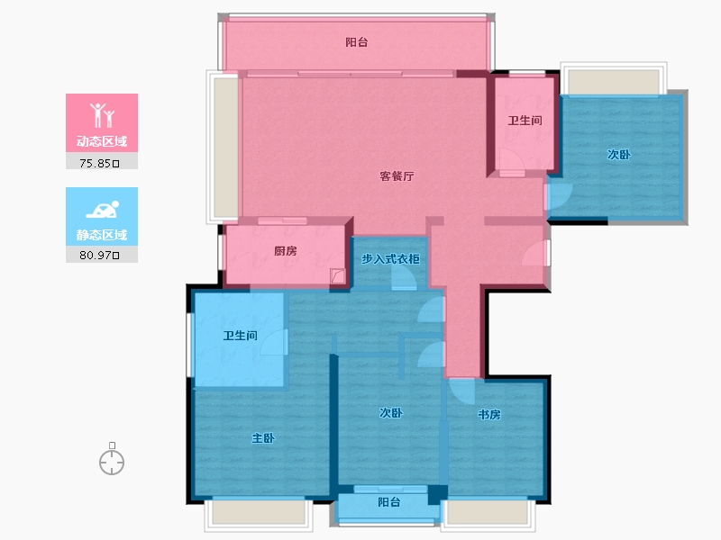 湖北省-武汉市-沙湖明珠-140.00-户型库-动静分区