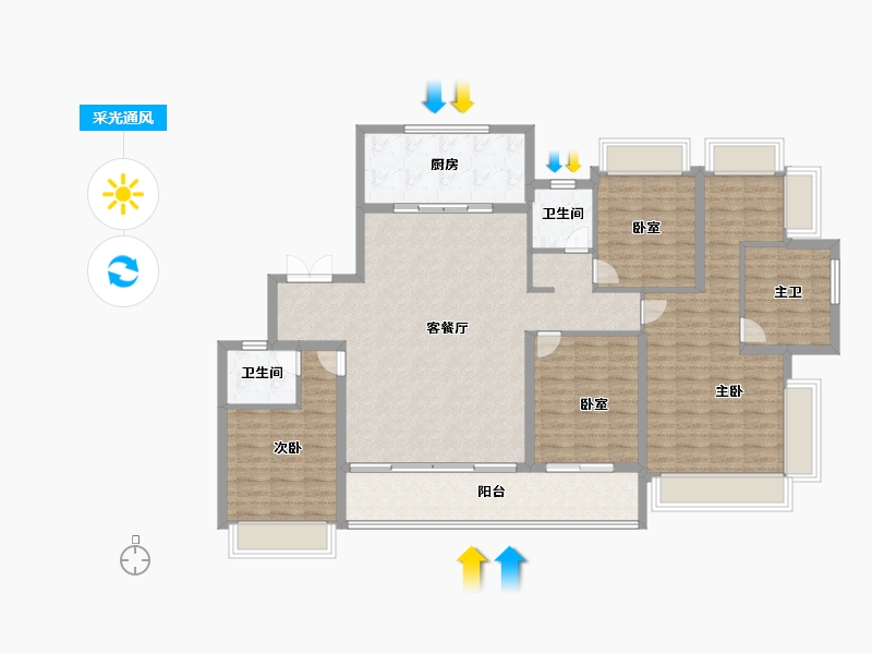 江苏省-南京市-建发璞云-140.80-户型库-采光通风