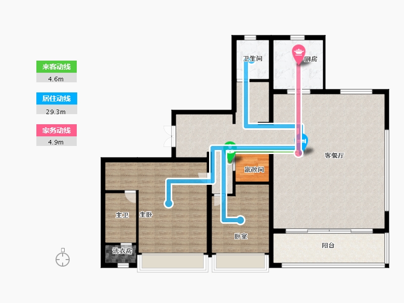 山东省-青岛市-璀璨璟园-135.99-户型库-动静线