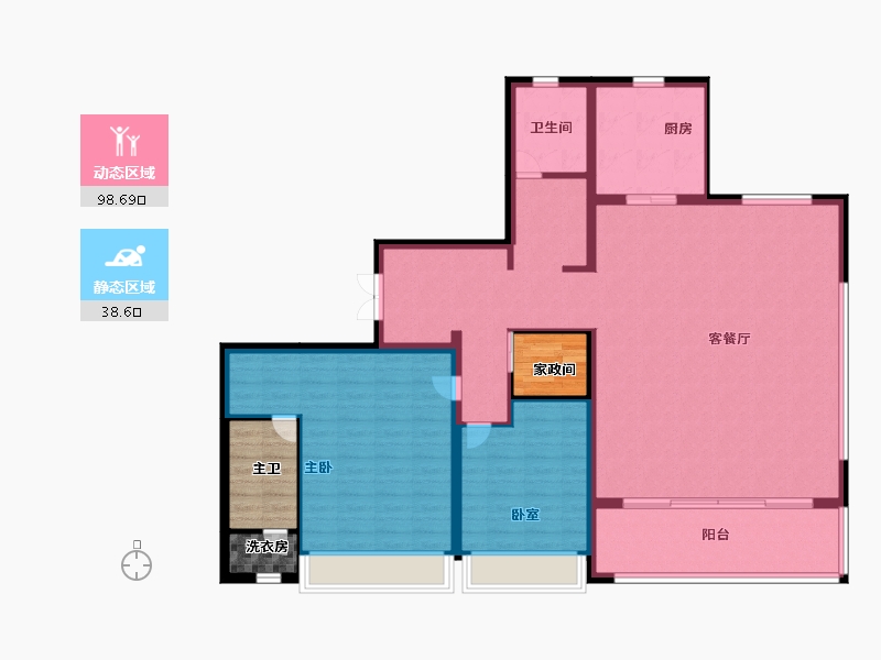 山东省-青岛市-璀璨璟园-135.99-户型库-动静分区