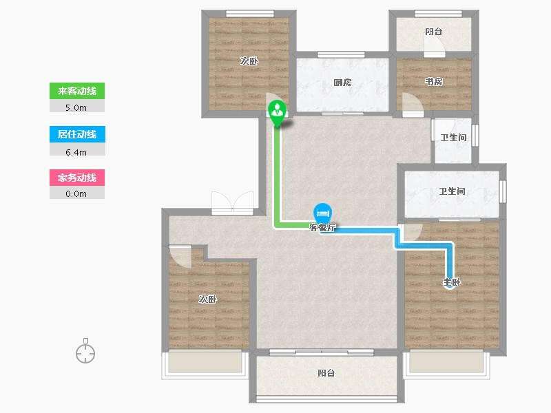 陕西省-西安市-未央城建龙湖·粼云天序-114.15-户型库-动静线