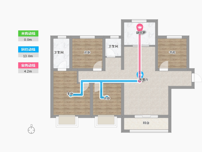 陕西省-西安市-万科·雁鸣湖-82.68-户型库-动静线