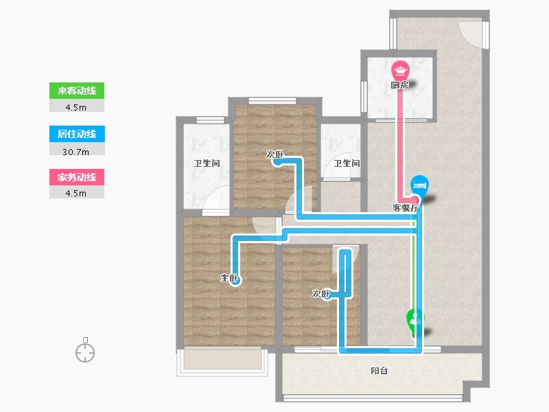 陕西省-西安市-未央城建龙湖·粼云天序-106.00-户型库-动静线