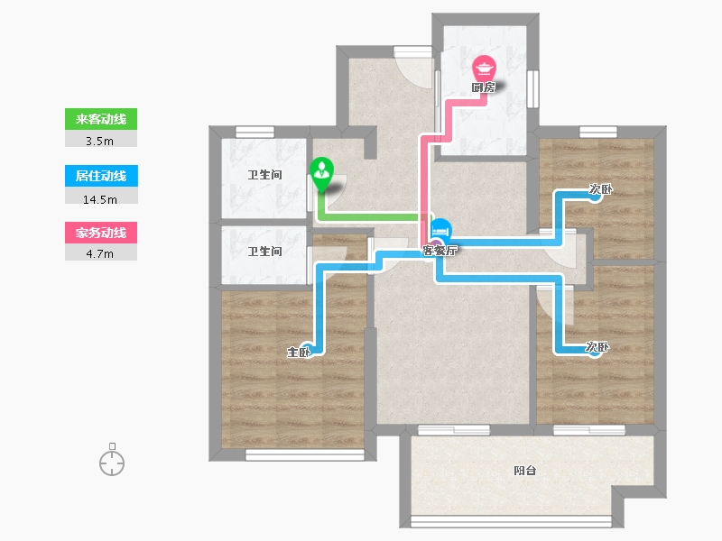 福建省-福州市-鼓楼里-72.00-户型库-动静线