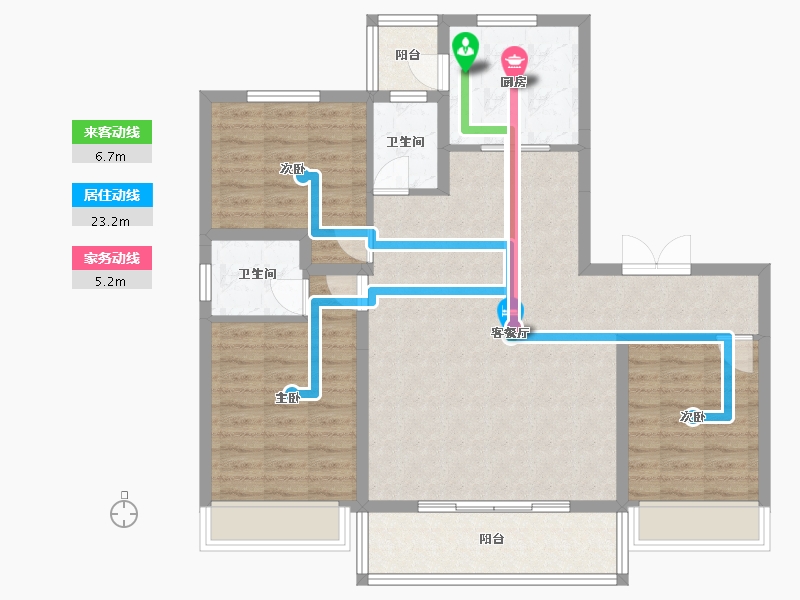 陕西省-西安市-大明宫·文韬府-99.95-户型库-动静线