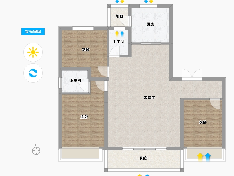 陕西省-西安市-大明宫·文韬府-99.95-户型库-采光通风