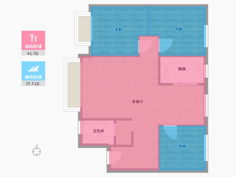 新疆维吾尔自治区-乌鲁木齐市-香悦湾-84.22-户型库-动静分区