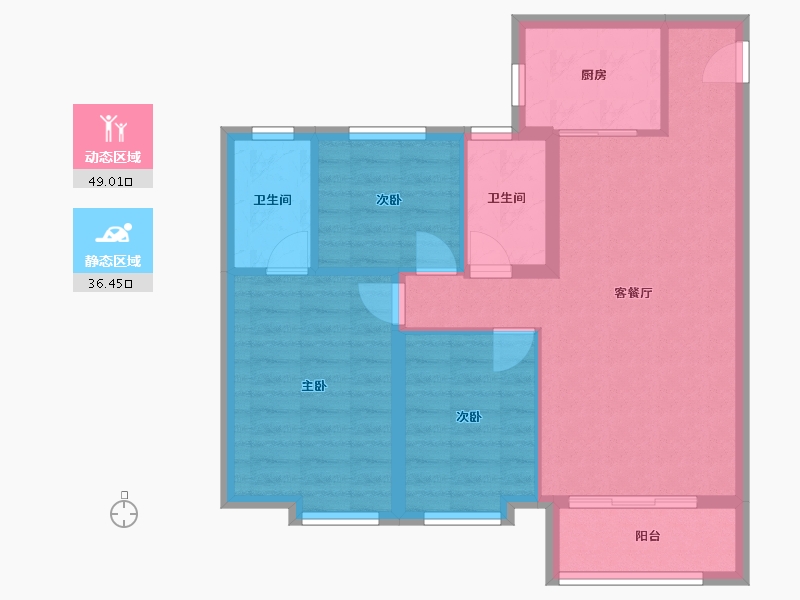 河北省-邢台市-青云府-76.80-户型库-动静分区