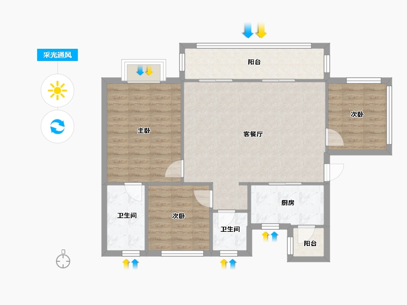 四川省-南充市-安澜观邸-88.00-户型库-采光通风