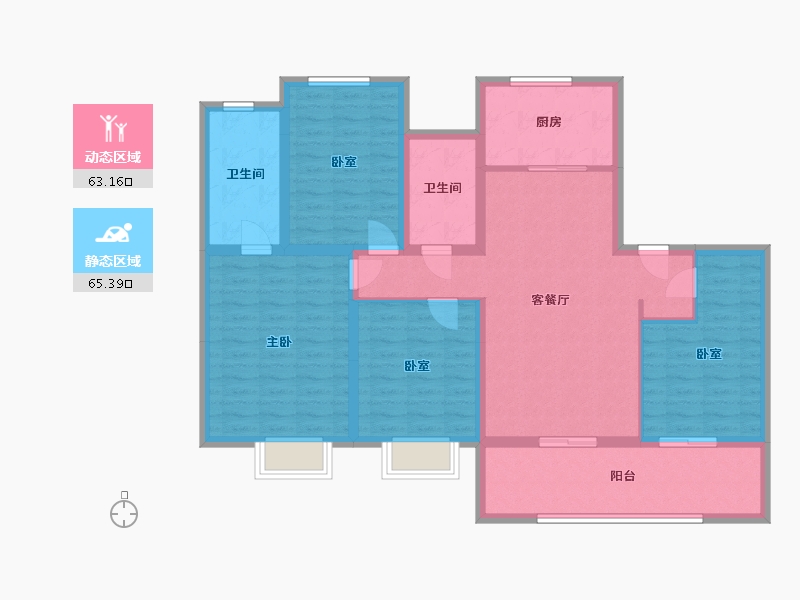 江苏省-盐城市-都汇壹号-114.40-户型库-动静分区