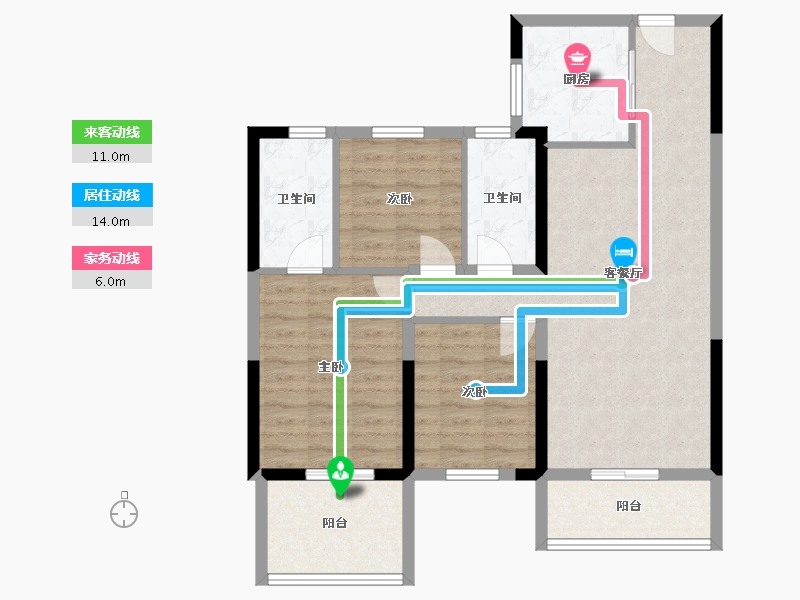 陕西省-西安市-金泰観棠樾-91.23-户型库-动静线