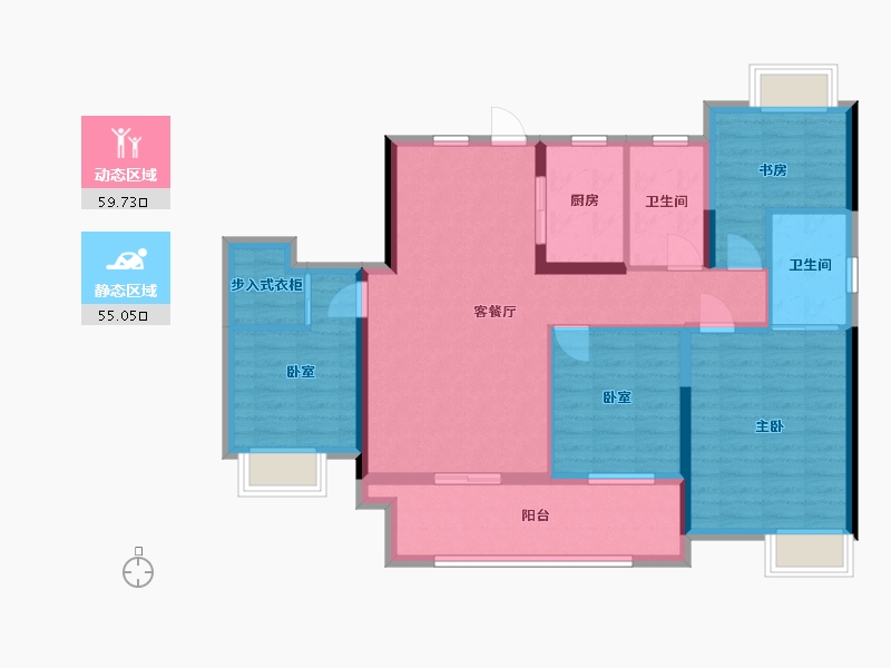 江西省-赣州市-中奥朗境台-106.02-户型库-动静分区