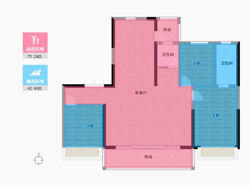 陕西省-西安市-大明宫·文韬府-106.53-户型库-动静分区