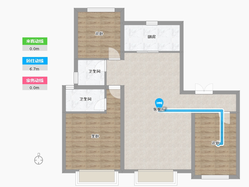 陕西省-西安市-万科·雁鸣湖-90.63-户型库-动静线