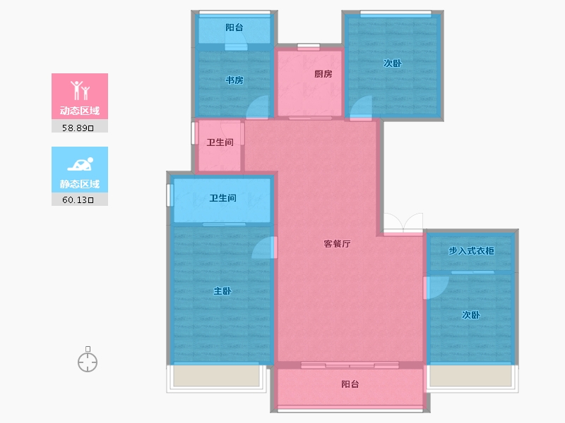 陕西省-西安市-未央城建龙湖·粼云天序-106.79-户型库-动静分区