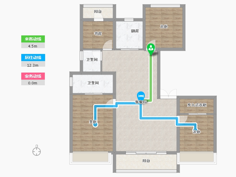 陕西省-西安市-未央城建龙湖·粼云天序-106.79-户型库-动静线