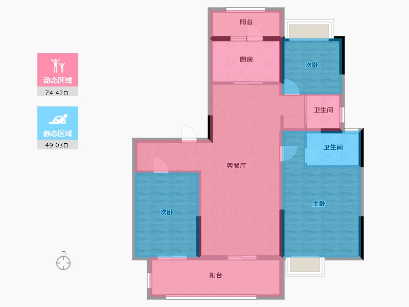 江苏省-镇江市-碧桂园滨江华府-110.40-户型库-动静分区