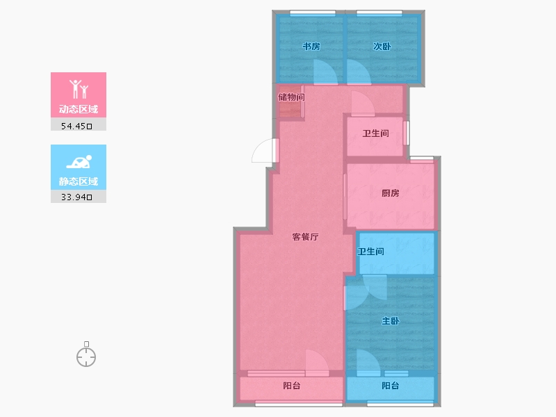 北京-北京市-招商臻园-78.92-户型库-动静分区