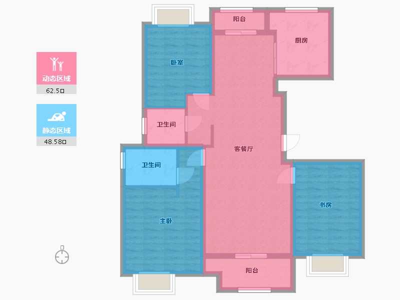 上海-undefined-陆家嘴·滴水涟岸-99.20-户型库-动静分区