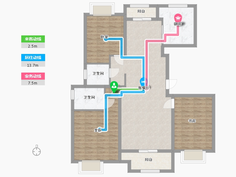 上海-undefined-陆家嘴·滴水涟岸-99.20-户型库-动静线