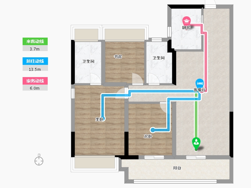 江苏省-苏州市-星河盛世-85.99-户型库-动静线