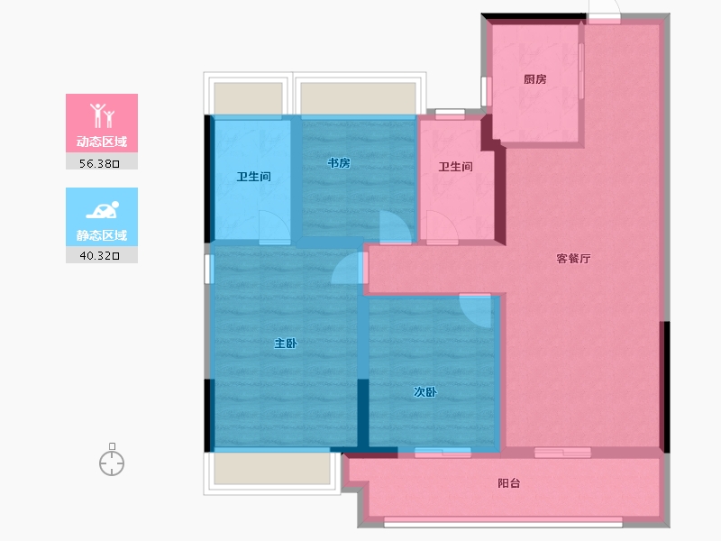 江苏省-苏州市-星河盛世-85.99-户型库-动静分区