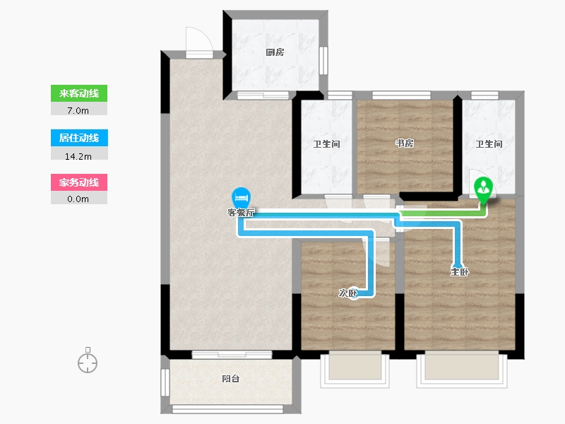 湖北省-武汉市-保利城七期云廷-81.15-户型库-动静线