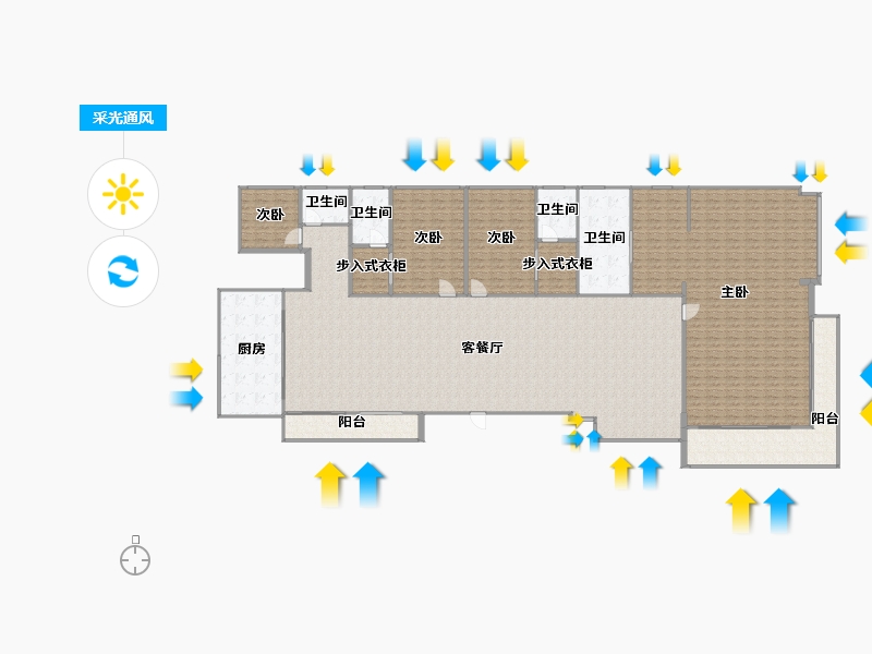 青海省-西宁市-金水豪庭-240.00-户型库-采光通风