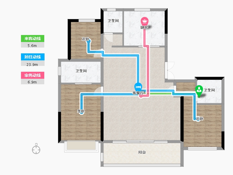 浙江省-宁波市-明湖怡府-138.25-户型库-动静线