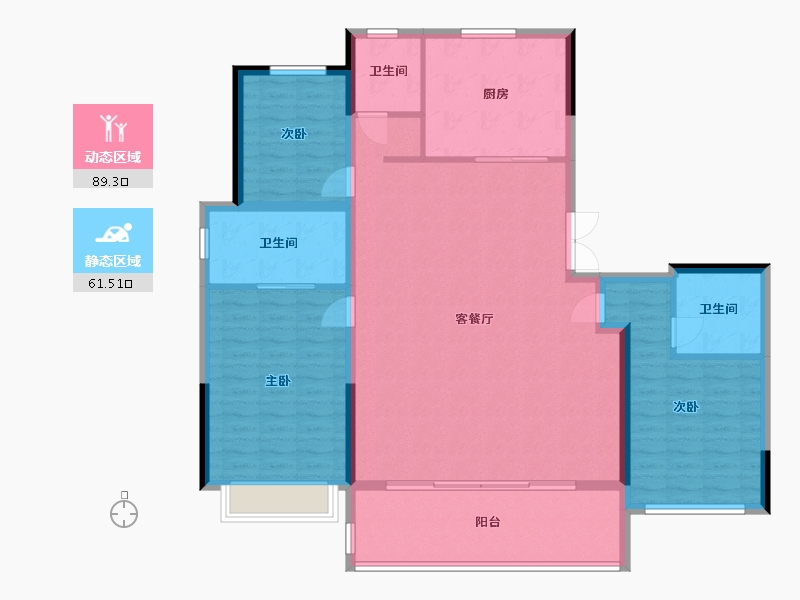 浙江省-宁波市-明湖怡府-138.25-户型库-动静分区