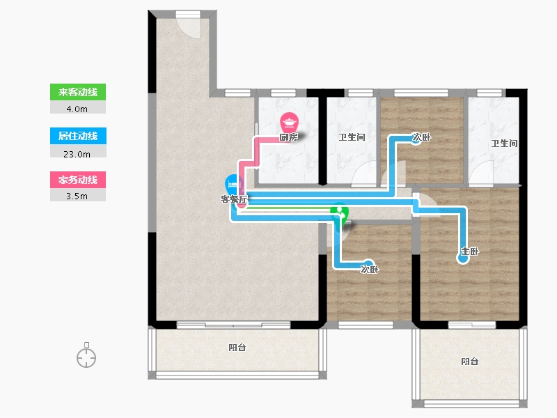 陕西省-西安市-金泰観棠樾-97.59-户型库-动静线