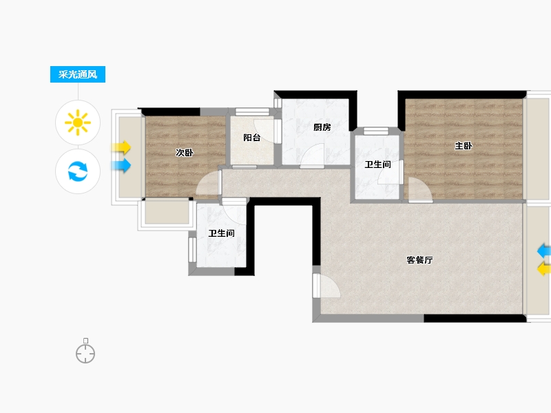 上海-上海市-车站新村小区-76.00-户型库-采光通风