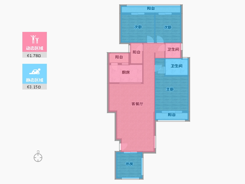 四川省-成都市-恒禾皇冠国际社区-112.86-户型库-动静分区