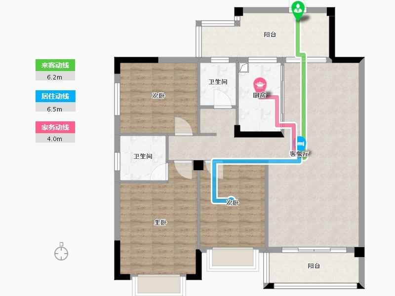 广西壮族自治区-南宁市-佳园小区-96.00-户型库-动静线