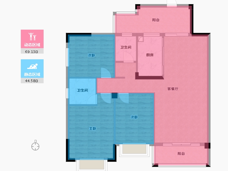 广西壮族自治区-南宁市-佳园小区-96.00-户型库-动静分区