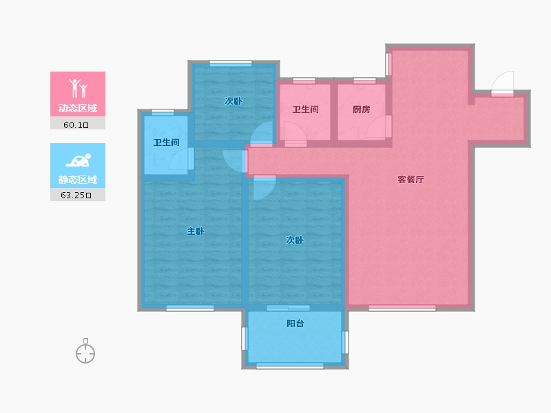 陕西省-西安市-白桦林居-110.26-户型库-动静分区