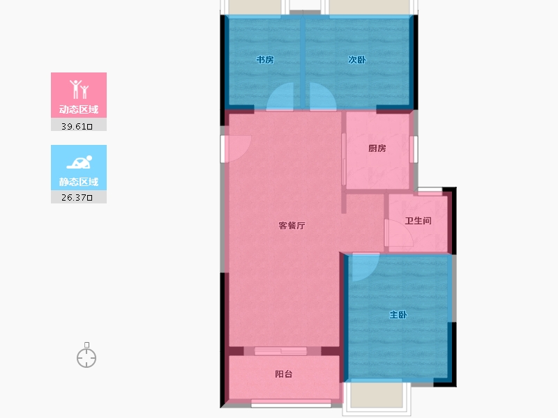 湖北省-武汉市-天汇龙城-68.80-户型库-动静分区