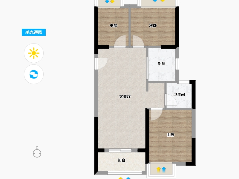 湖北省-武汉市-天汇龙城-68.80-户型库-采光通风