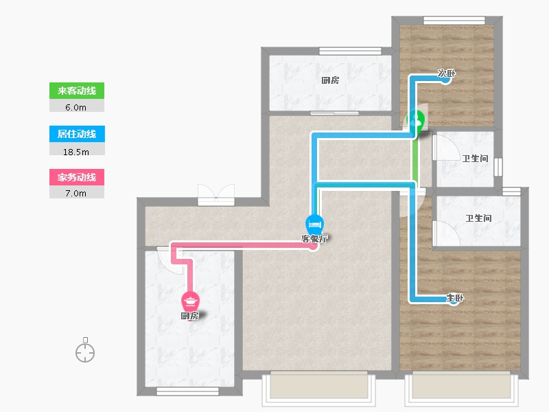 陕西省-西安市-万科·雁鸣湖-89.40-户型库-动静线