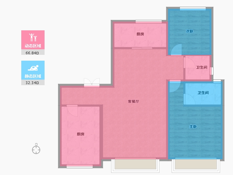 陕西省-西安市-万科·雁鸣湖-89.40-户型库-动静分区