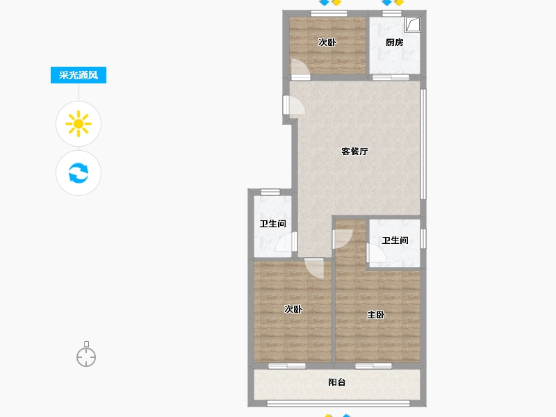 贵州省-遵义市-绿城-92.80-户型库-采光通风