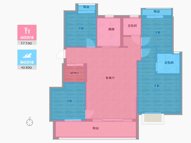 浙江省-杭州市-建发云熙-97.47-户型库-动静分区