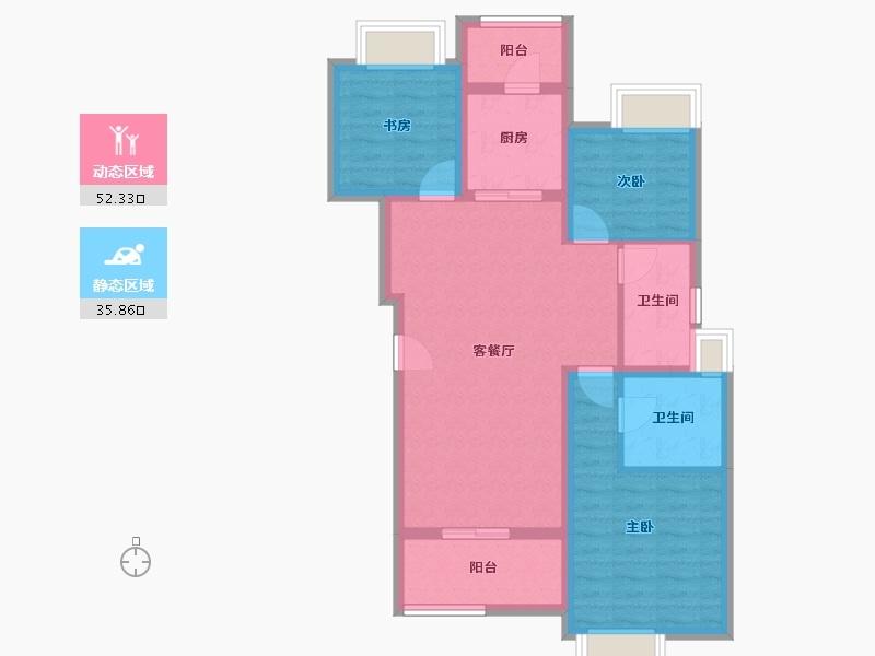 重庆-重庆市-保利和光尘樾-78.16-户型库-动静分区