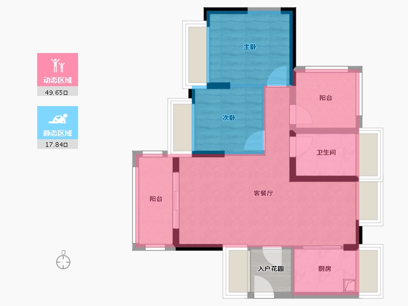 广东省-惠州市-壹号院-84.00-户型库-动静分区