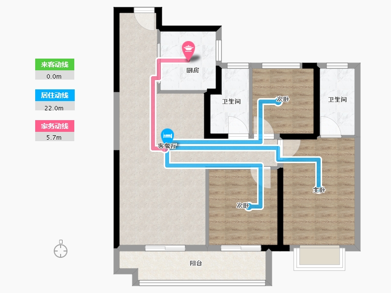 陕西省-西安市-陕建·雁南朗境-88.00-户型库-动静线