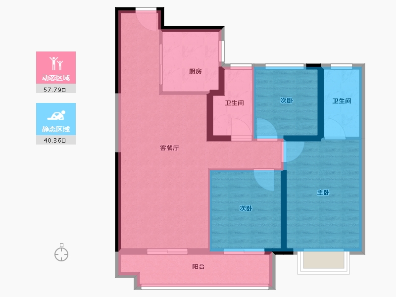 陕西省-西安市-陕建·雁南朗境-88.00-户型库-动静分区